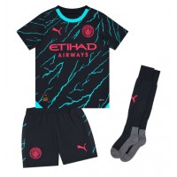 Dres Manchester City Jeremy Doku #11 Tretina pre deti 2024-25 Krátky Rukáv (+ trenírky)